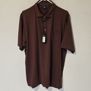 NWT Fairway & Greene Tech The Natural Pocket Golf Polo Shirt - XL - Brown